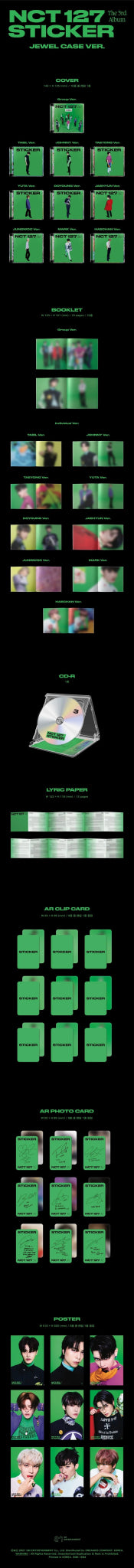NCT 127 3rd Album Sticker (Jewel Case Version) – album (Group / / ) | HobiEgo