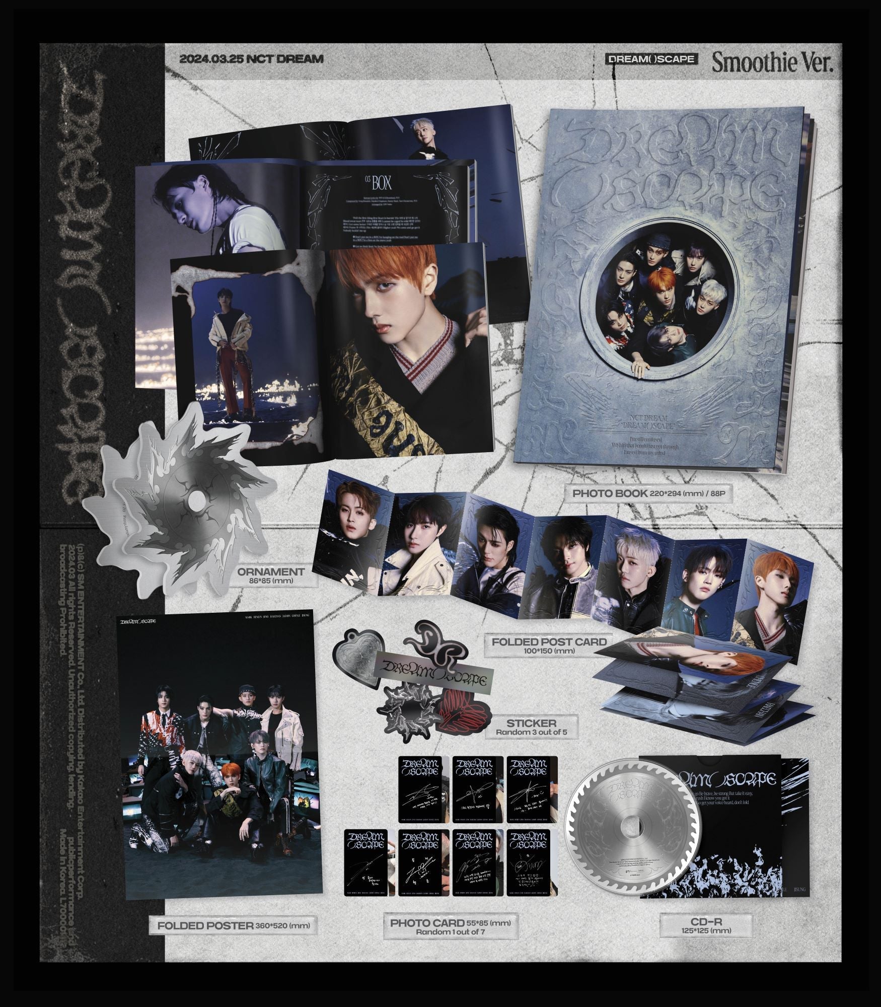 NCT DREAM 5th Mini Album DREAM( )SCAPE (Photobook Version) + APPLE MUSIC POB – Photo Book (Smoothie (GREY) / / ) | HobiEgo