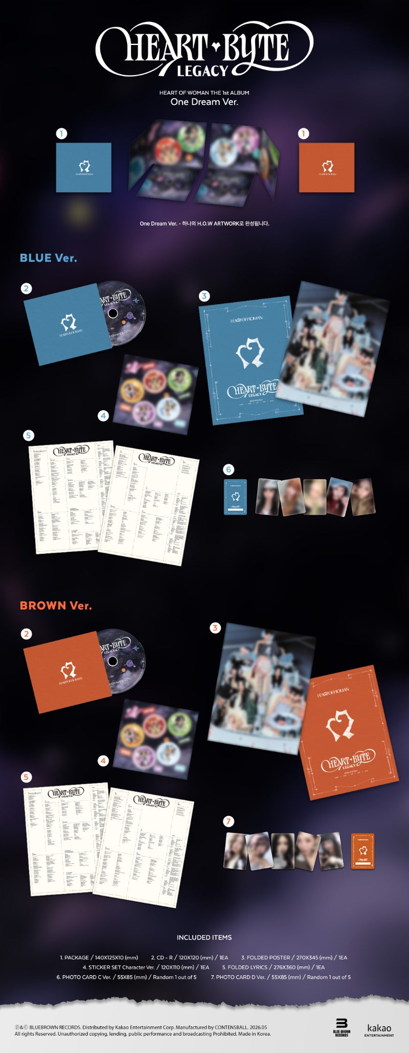 Pre-Order HEART OF WOMAN 1st Album Heart Byte : LEGACY One Dream Version