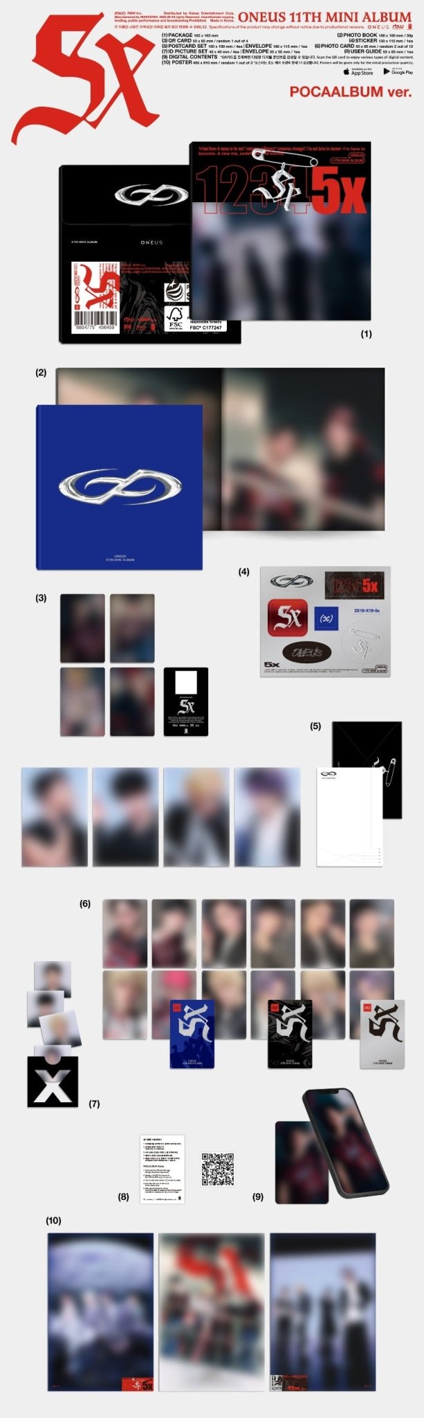 ONEUS 11th Mini Album 5x (POCA ALBUM Version) – album ( / / ) | HobiEgo