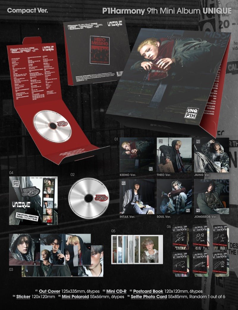 P1Harmony 9th Mini Album UNIQUE (Compact Version) – album 8804775458620 (Keeho / / ) | HobiEgo K - pop Shop