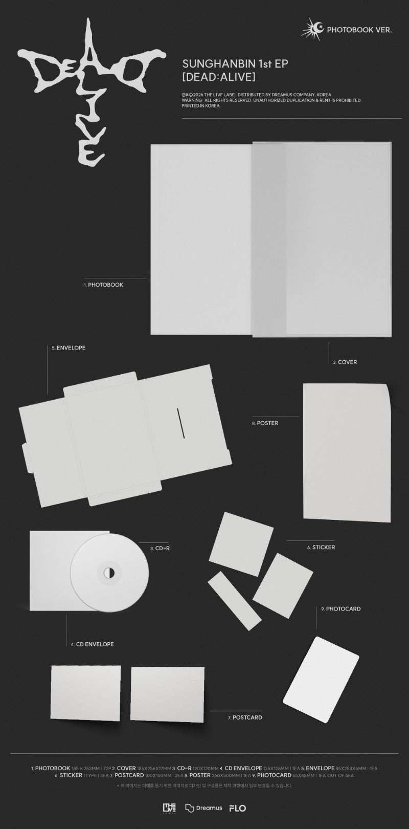 PRE-ORDER SUNG HANBIN 1st Mini Album DEAD:ALIVE (Photobook Version)
