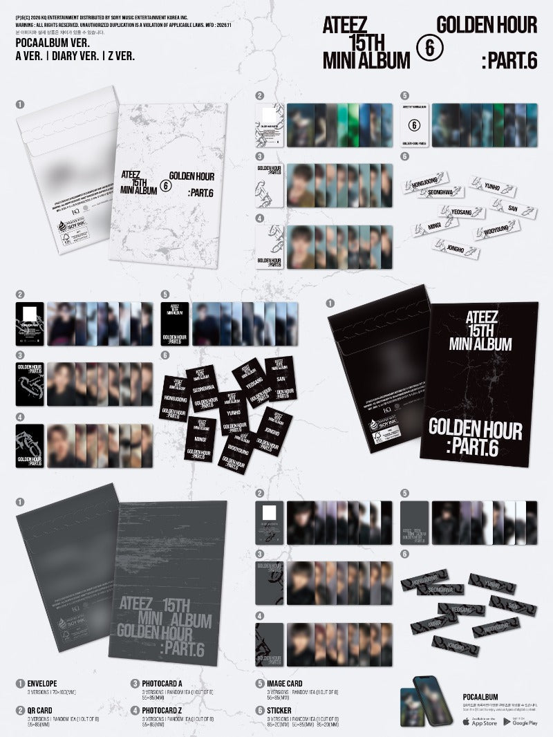 PRE-ORDER ATEEZ 15TH MINI ALBUM GOLDEN HOUR : Part.6 (POCAALBUM Version)