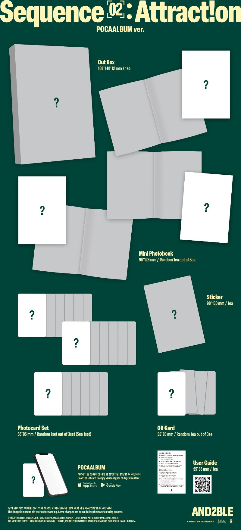 PRE-ORDER AND2BLE 2nd Mini Album Sequence 02: Attraction (POCAALBUM Version)