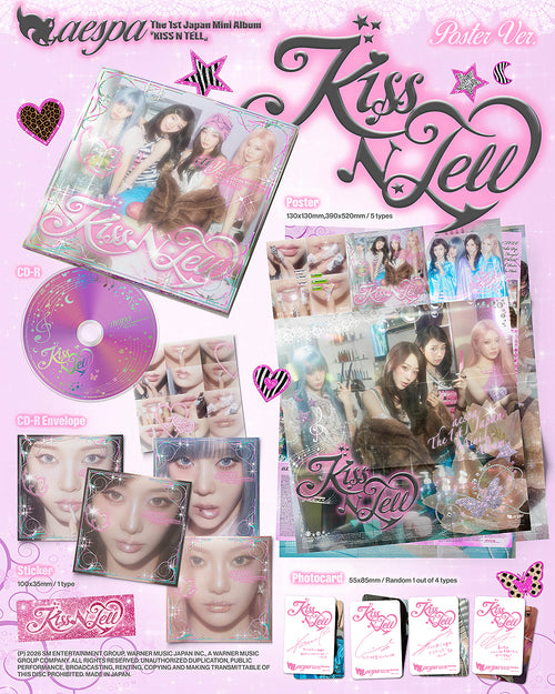 AESPA 1st Japan Mini Album KISS N TELL (Poster Version)