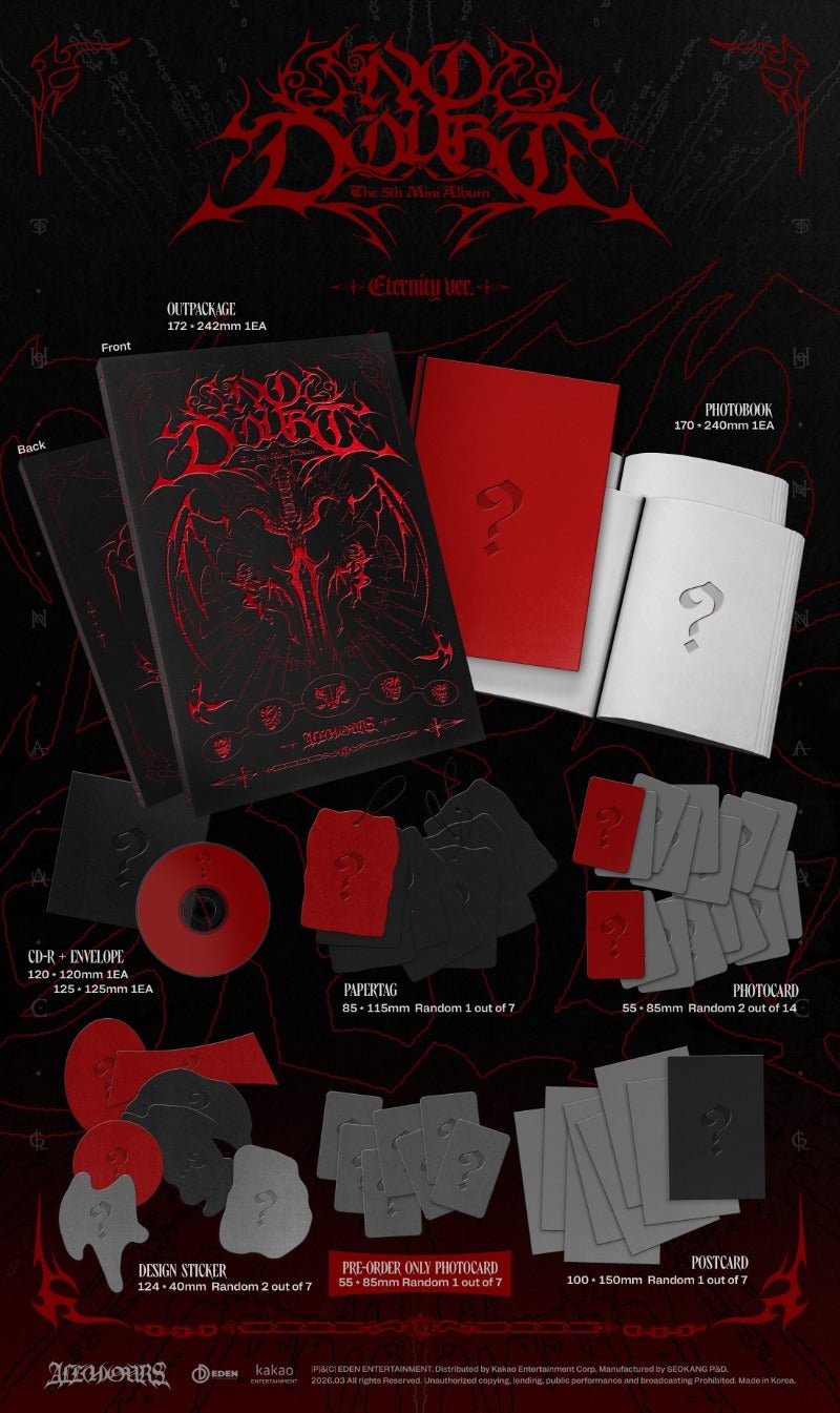 PRE - ORDER ALL(H)OURS 5th Mini Album NO DOUBT – album (ETERNITY / / ) | HobiEgo K - pop Shop