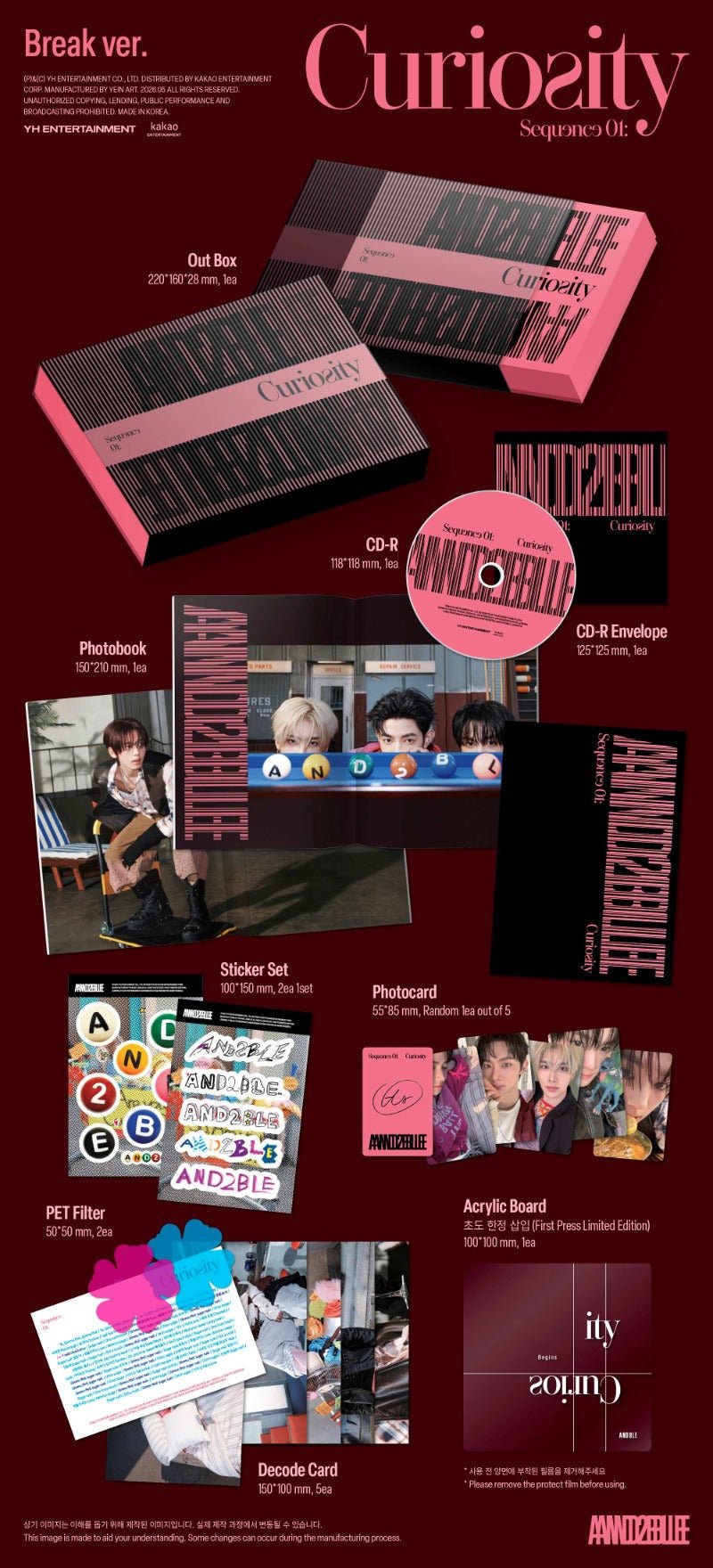 PRE - ORDER AND2BLE 1st Mini Album Sequence 01: Curiosity – album (Unnatural / / ) | HobiEgo K - pop Shop