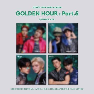 PRE - ORDER ATEEZ 14th Mini Album GOLDEN HOUR : Part.5 (DIGIPACK UNIT Version) + Sound Wave POB – album (Hongjoong & Seonghwa / / ) | HobiEgo K - pop Shop