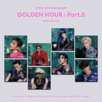 PRE - ORDER ATEEZ 14th Mini Album GOLDEN HOUR : Part.5 (DIGIPACK Version) + Sound Wave POB – album (Seonghwa / / ) | HobiEgo K - pop Shop