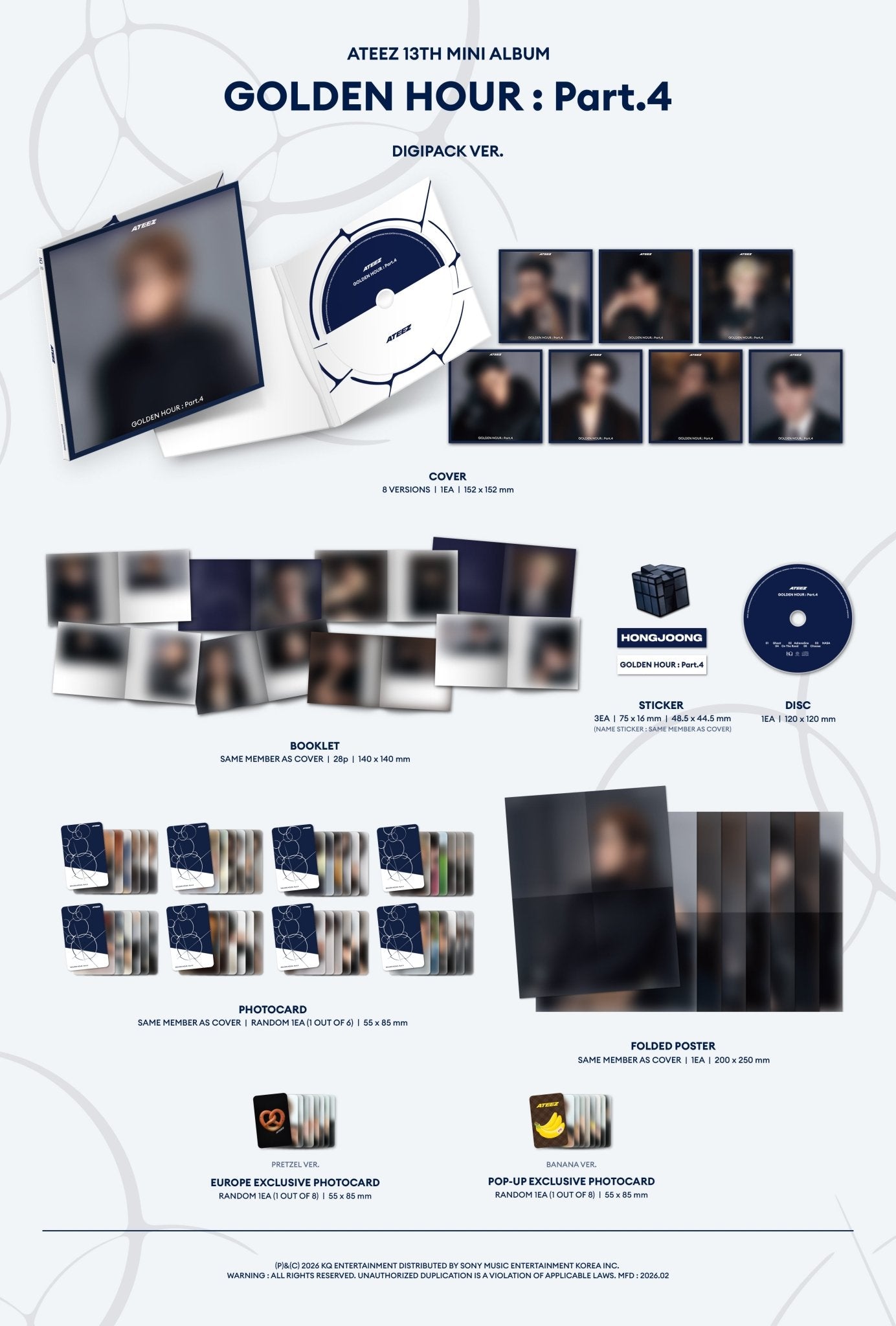 PRE - ORDER ATEEZ GOLDEN HOUR : Part.4 Digipack (hello82) (Europe POP - UP Exclusive) – album (Random / / ) | HobiEgo