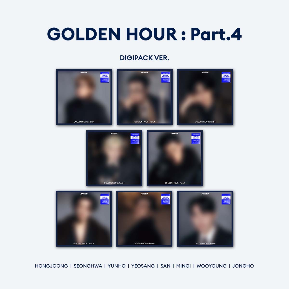 PRE - ORDER ATEEZ GOLDEN HOUR : Part.4 Digipack (hello82) (Europe POP - UP Exclusive) – album (Random / / ) | HobiEgo