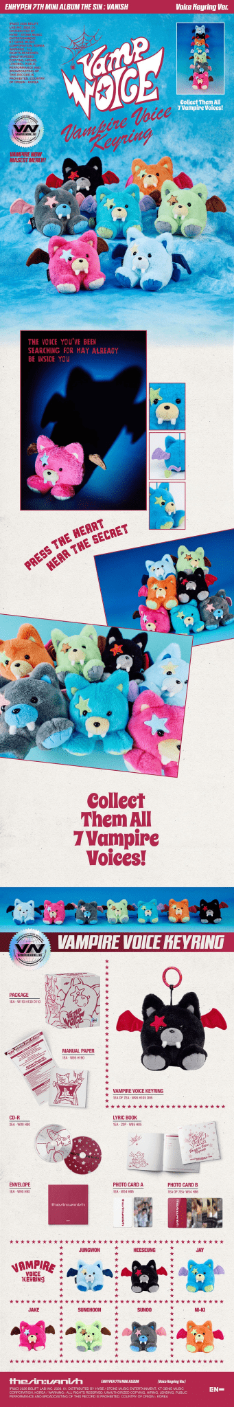 PRE - ORDER ENHYPEN 7th Mini Album THE SIN VANISH Voice Keyring (Random Version) – album ( / / ) | HobiEgo