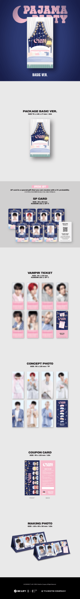 PRE - ORDER ENHYPEN WORLD COUPON CARD COLLECTION (PAJAMA PARTY Basic Version) – merch ( / / ) | HobiEgo K - pop Shop