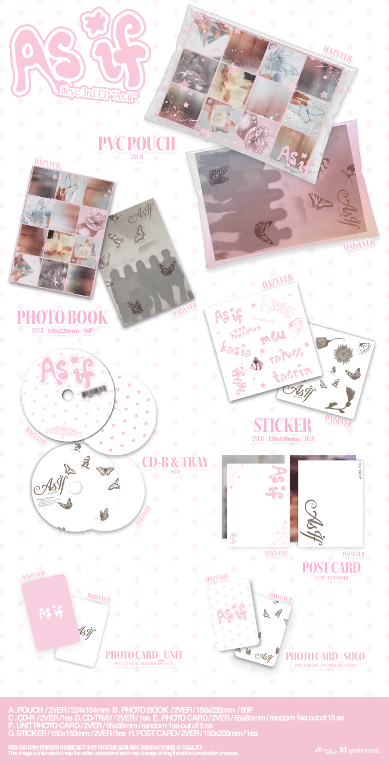 PRE - ORDER ifeye 3rd EP Album As if (Photobook Version) – album (Hazy (WHITE) / / ) | HobiEgo K - pop Shop