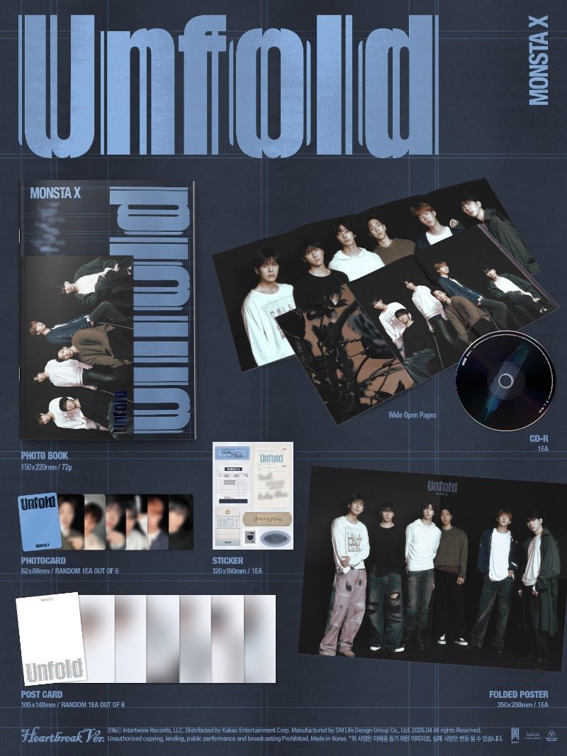 PRE - ORDER MONSTA X Unfold – album (Heartbreak / / ) | HobiEgo K - pop Shop