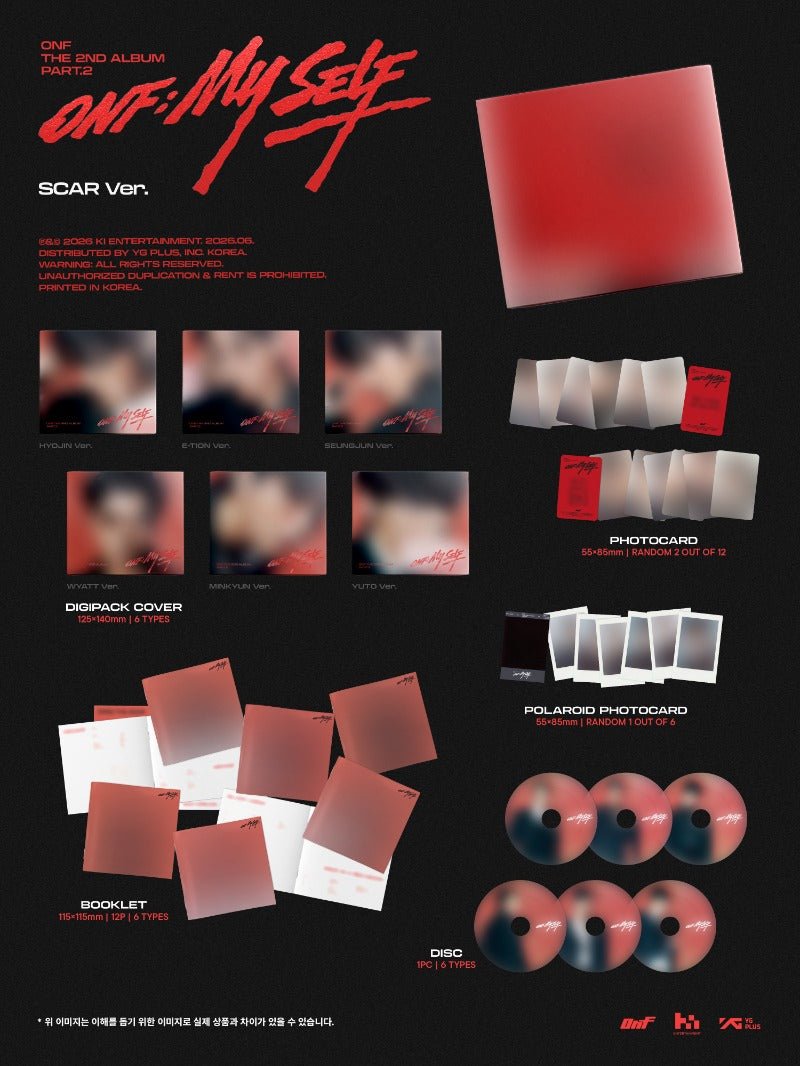 PRE - ORDER ONF 2nd Full Album Part.2 ONF:MY SELF DIGIPACK – album (Hyojin / / ) | HobiEgo K - pop Shop