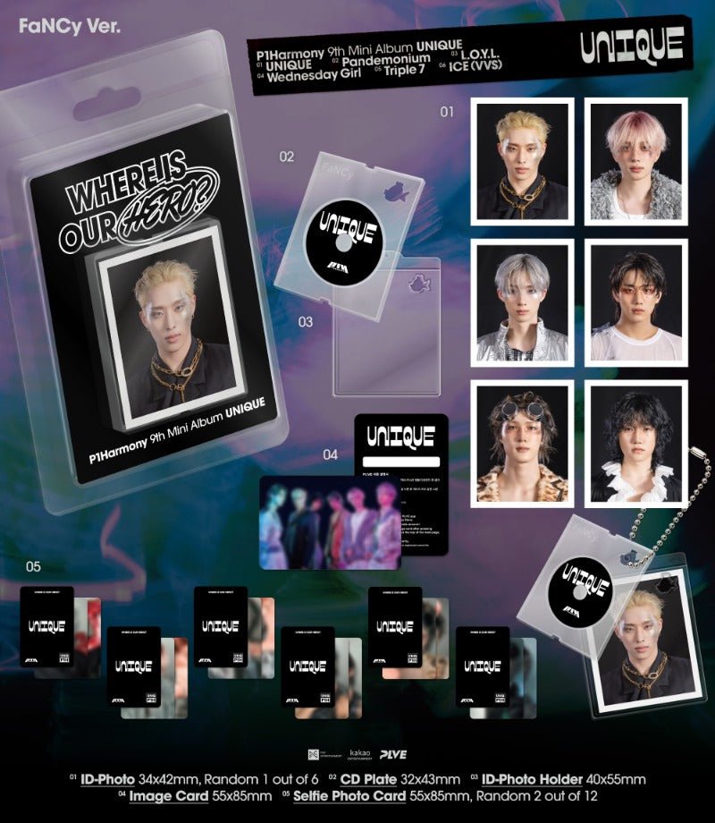 PRE - ORDER P1Harmony 9th Mini Album UNIQUe (FaNCy Version) – album (Keeho / / ) | HobiEgo