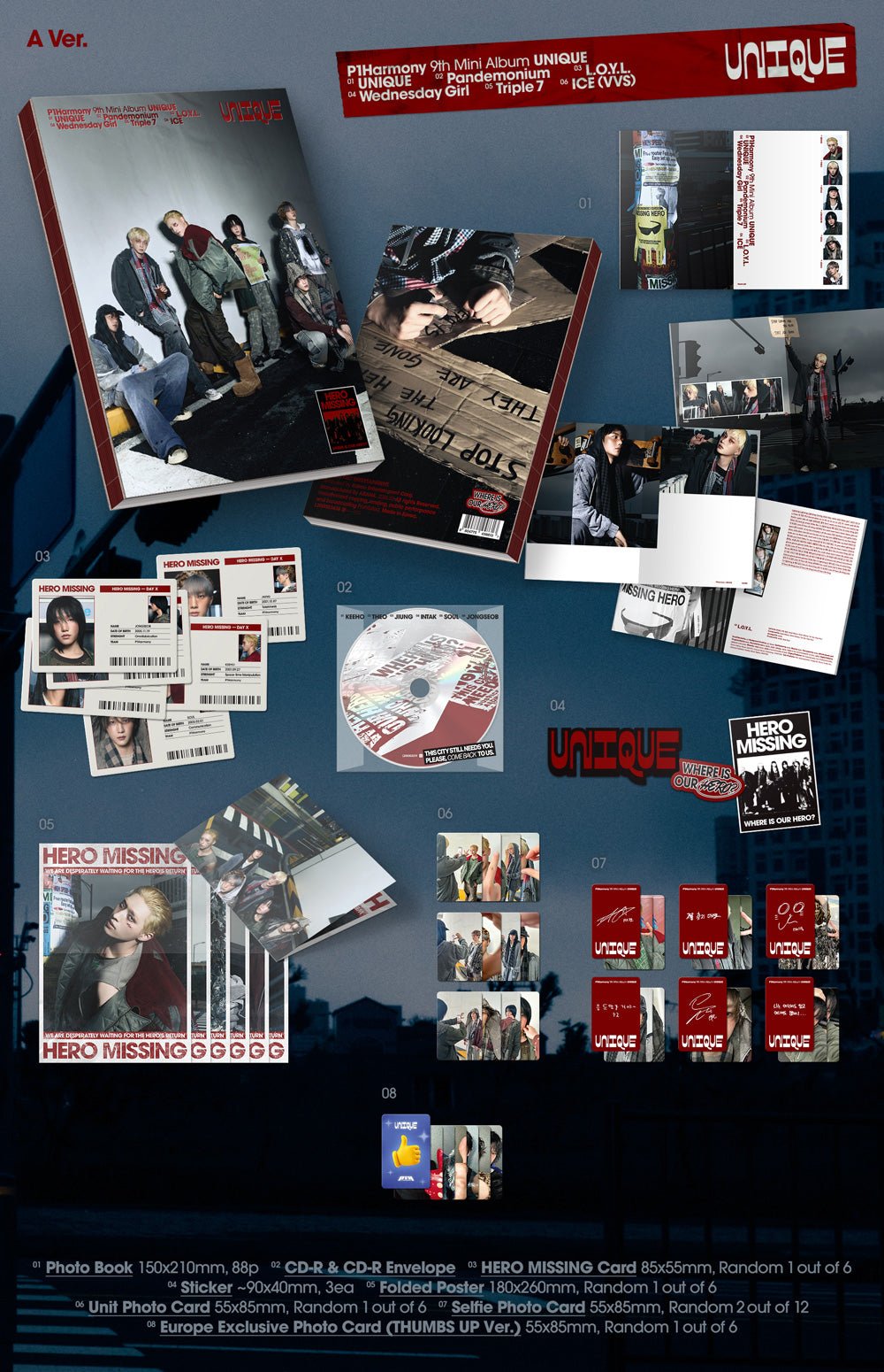 PRE - ORDER P1Harmony 9th Mini Album UNIQUE (Signed Edition) – album (C / / ) | HobiEgo