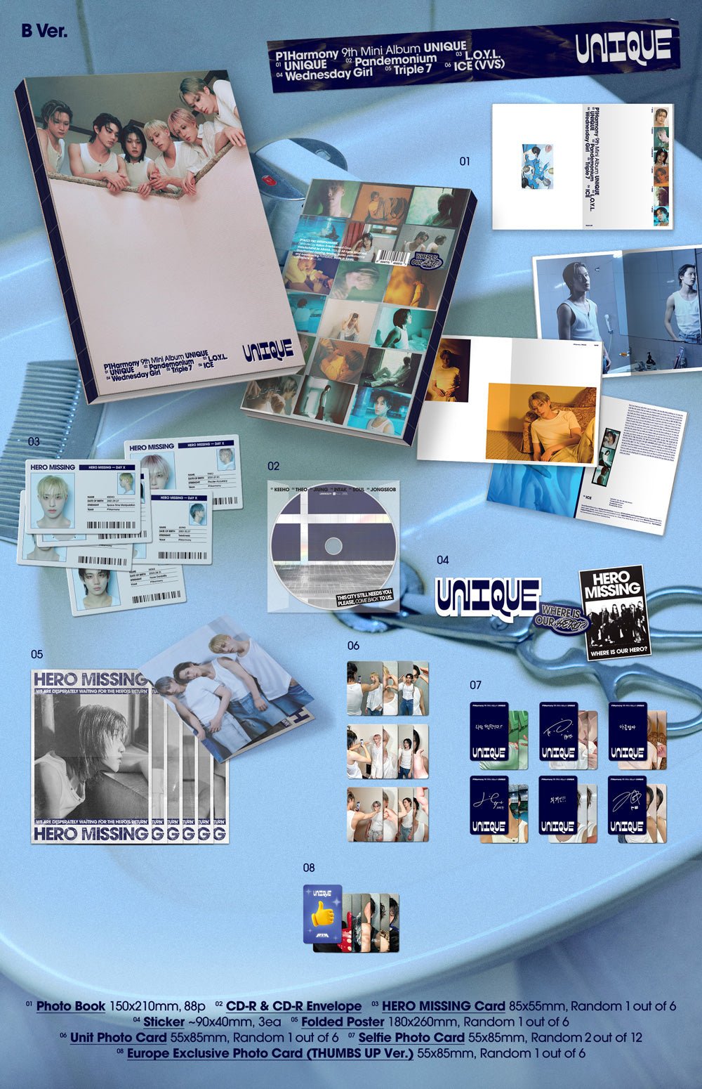 PRE - ORDER P1Harmony 9th Mini Album UNIQUE (Signed Edition) – album (C / / ) | HobiEgo