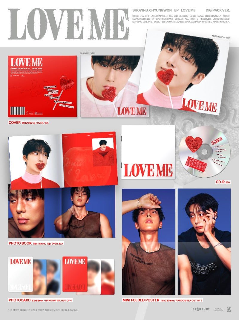 PRE - ORDER SHOWNU X HYUNGWON (MONSTA X) EP LOVE ME (DIGIPACK Version Limited) – album (SHOWNU / / ) | HobiEgo K - pop Shop