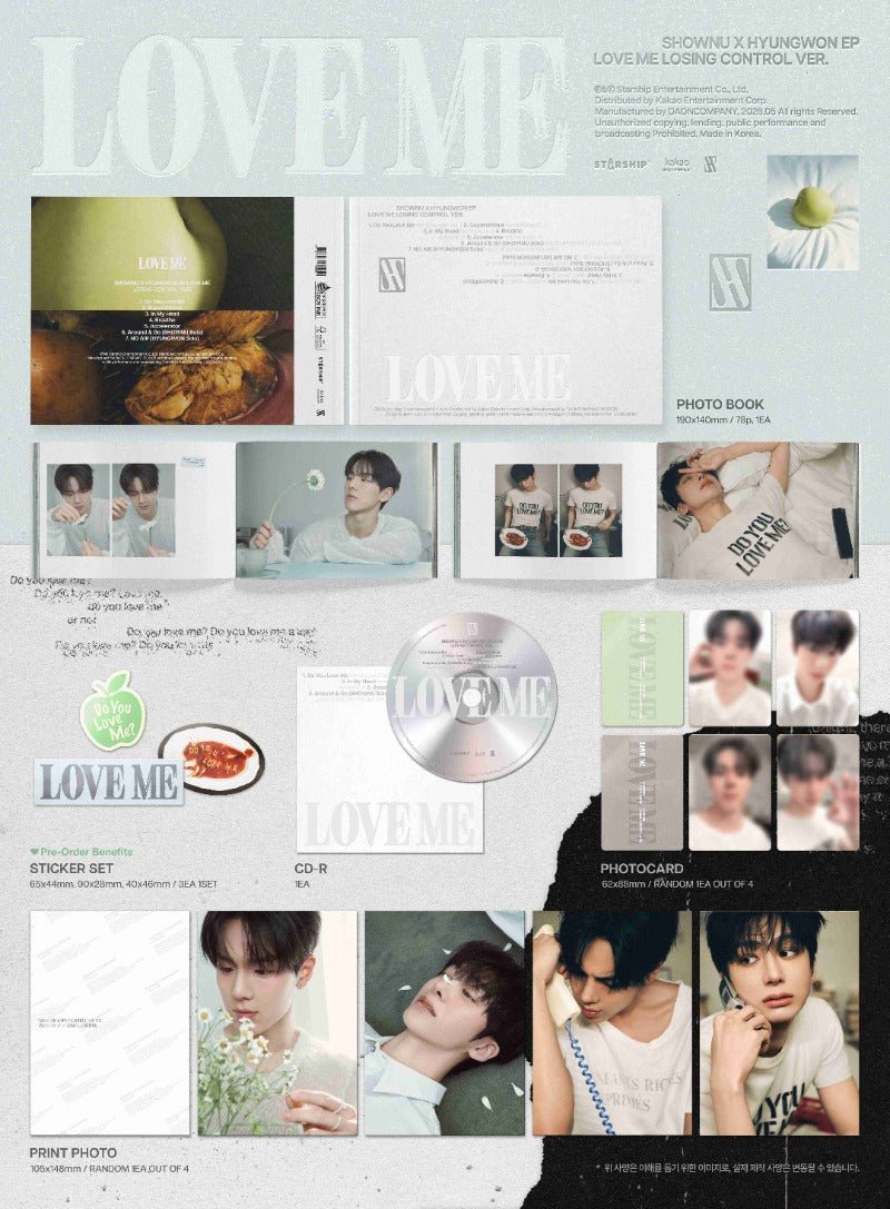 PRE - ORDER SHOWNU X HYUNGWON (MONSTA X) EP LOVE ME – album (LOSING CONTROL / / ) | HobiEgo K - pop Shop