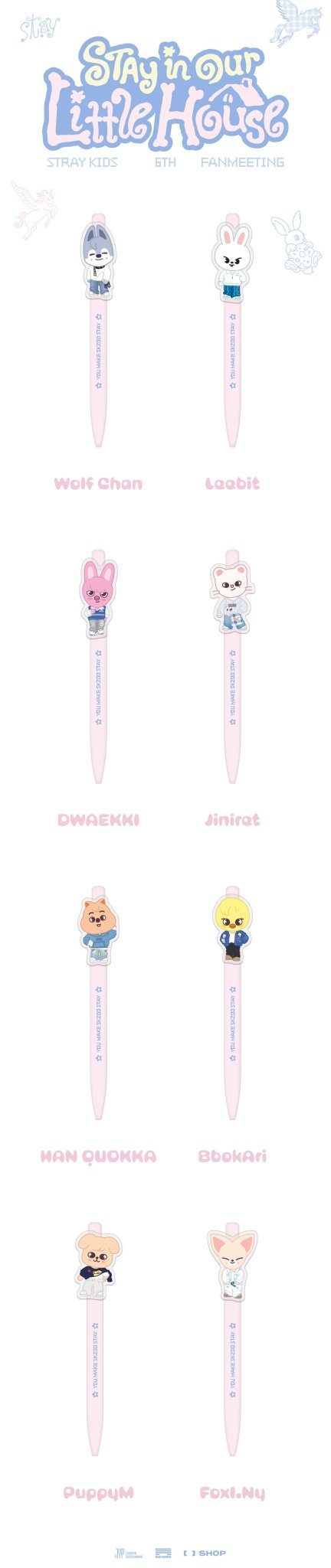 PRE - ORDER Stray Kids STAY in Our Little House - SKZOO Gel Pen – merch (Bang Chan / / ) | HobiEgo K - pop Shop