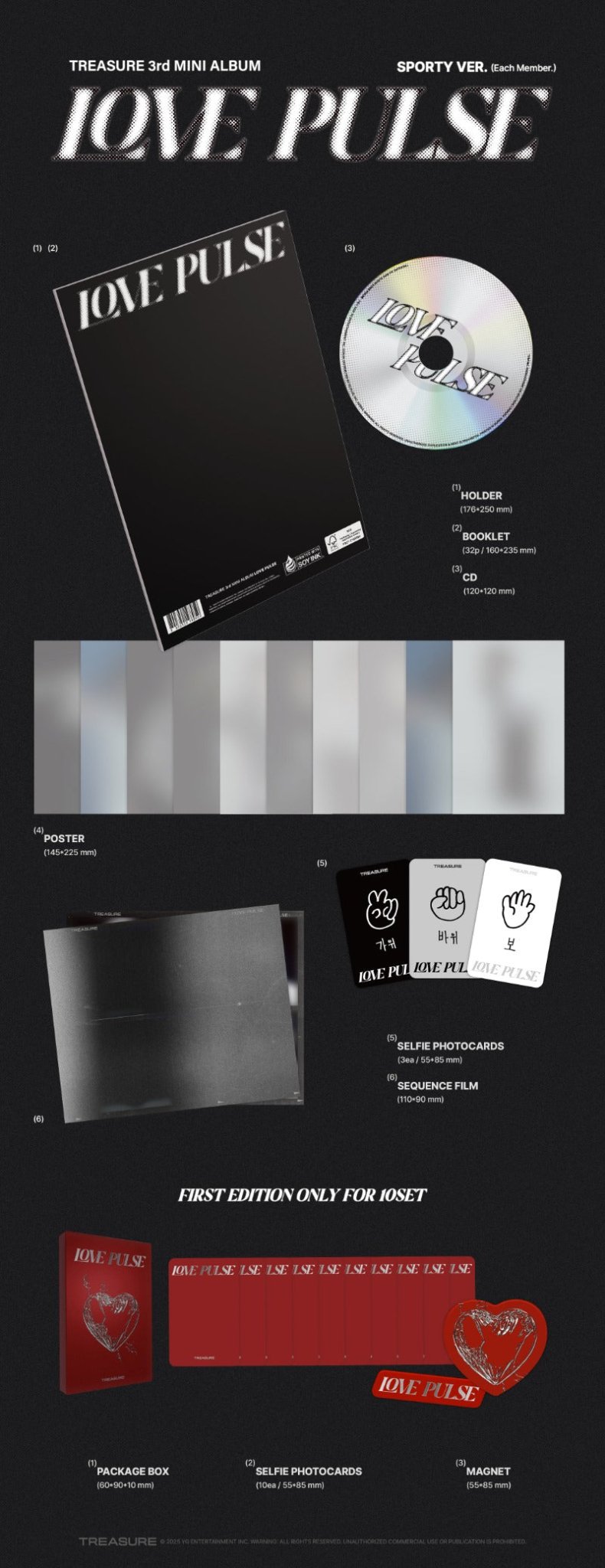 PRE - ORDER TREASURE 3rd Mini Album LOVE PULSE (SPORTY Version) – album (Hyunsuk / / ) | HobiEgo