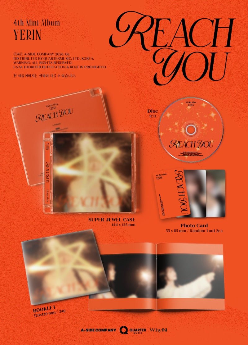 PRE - ORDER YERIN 4th Mini Album REACH YOU Jewel Case Version – album ( / / ) | HobiEgo K - pop Shop