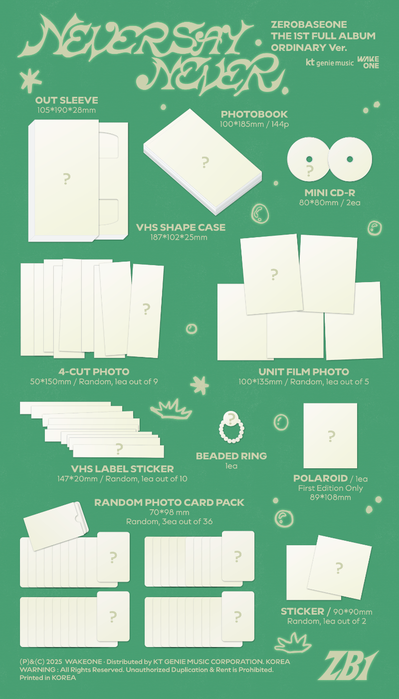 PRE - ORDER ZEROBASEONE 1st Full Album NEVER SAY NEVER – album (Ordinary / / ) | HobiEgo