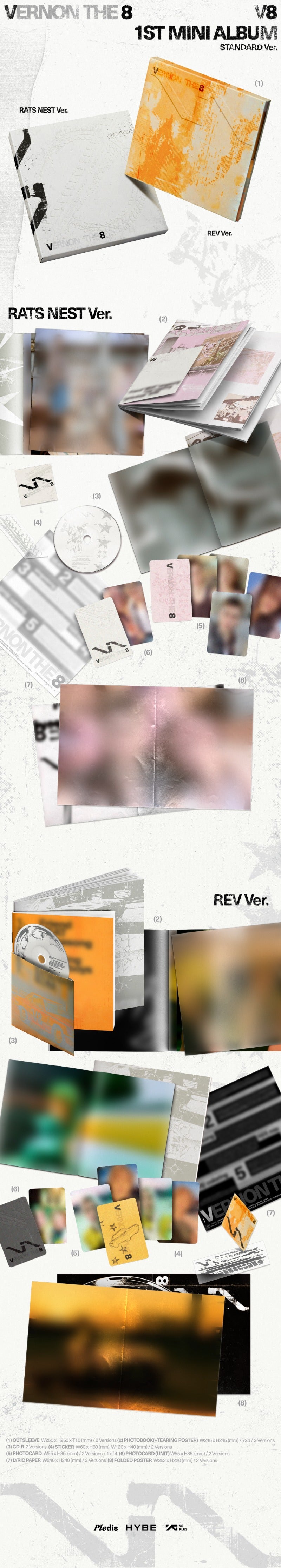 PRE-ORDER V8 (SEVENTEEN) 1st Mini Album V8