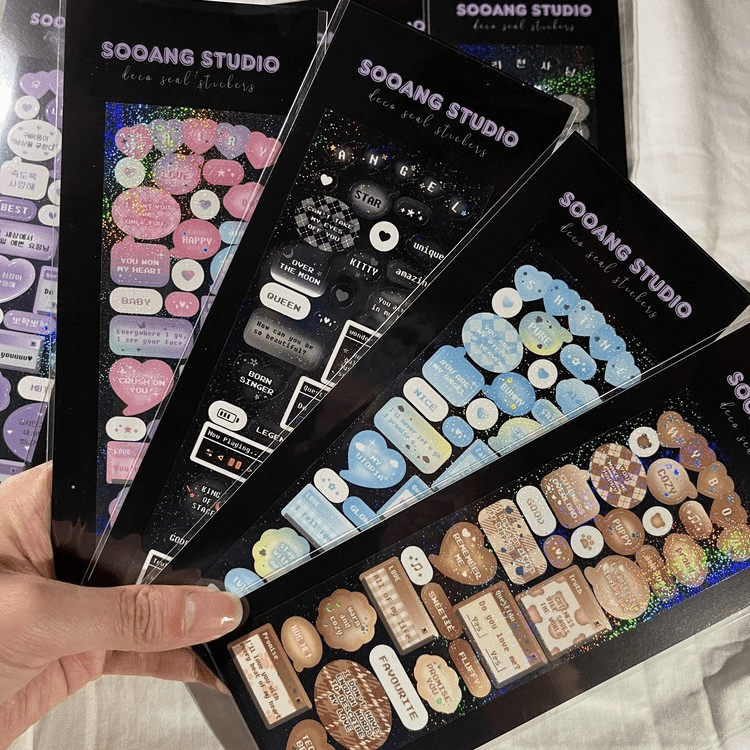 SOOANG Studio English Speech Bubble Sticker – Stickers (Pink/ Purple / / ) | HobiEgo