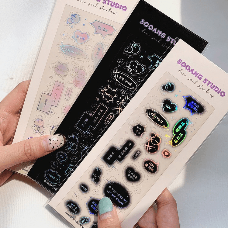 SOOANG Studio Hologram Speech Bubble Sticker – Stickers (Aurora / / ) | HobiEgo