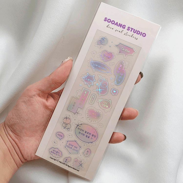 SOOANG Studio Hologram Speech Bubble Sticker – Stickers (Aurora / / ) | HobiEgo