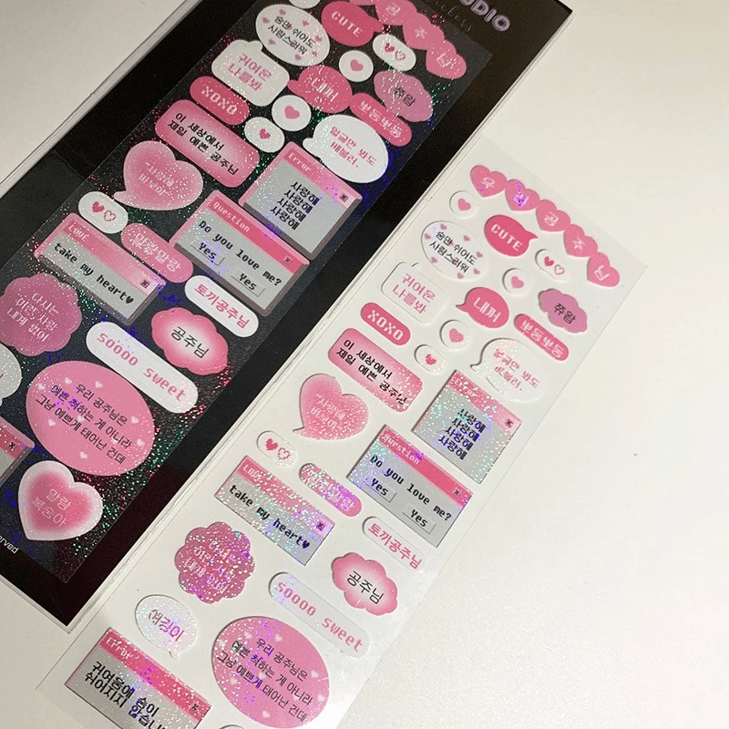 SOOANG Studio Korean Speech Bubble Sticker – Stickers (Pink / / ) | HobiEgo