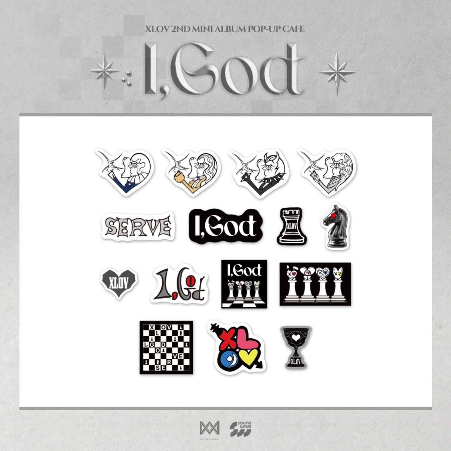 PRE-ORDER XLOV 2ND Mini Album I,GOD Sticker Set