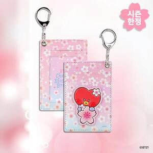 BT21 - CHERRY BLOSSOM LEATHER PATCH CARD HOLDER