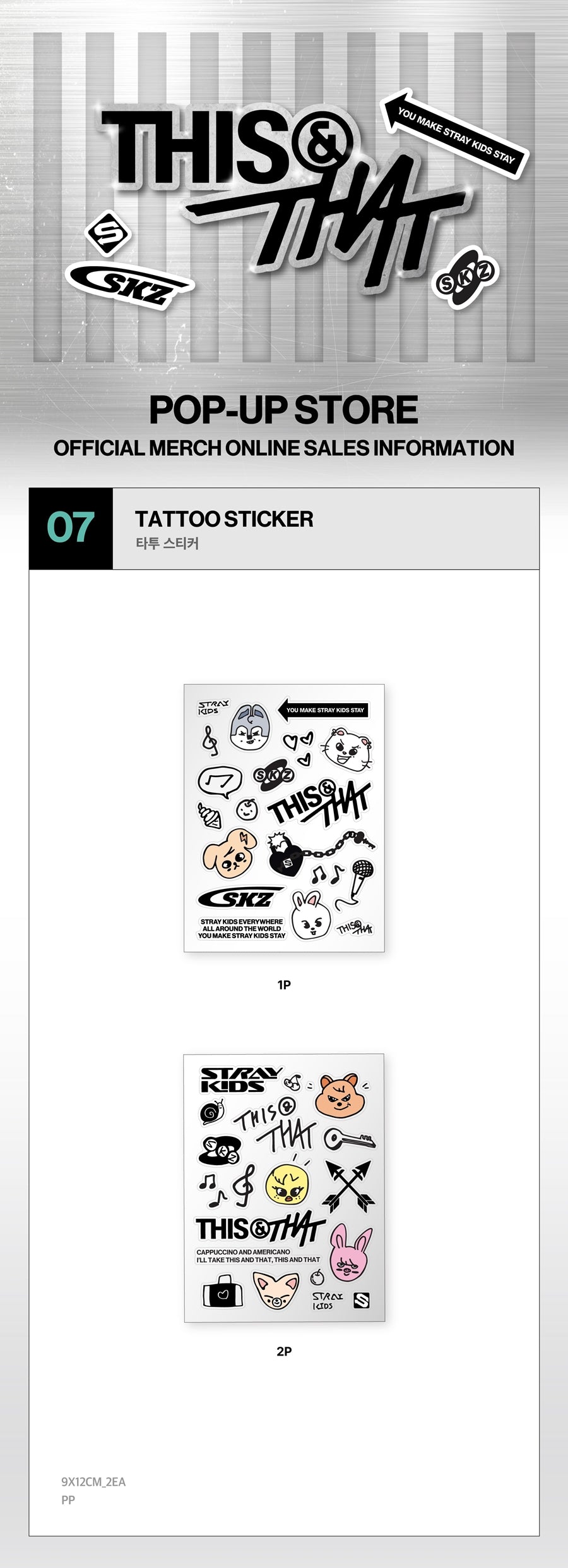 PRE-ORDER Stray Kids THIS & THAT MD Tattoo Sticker