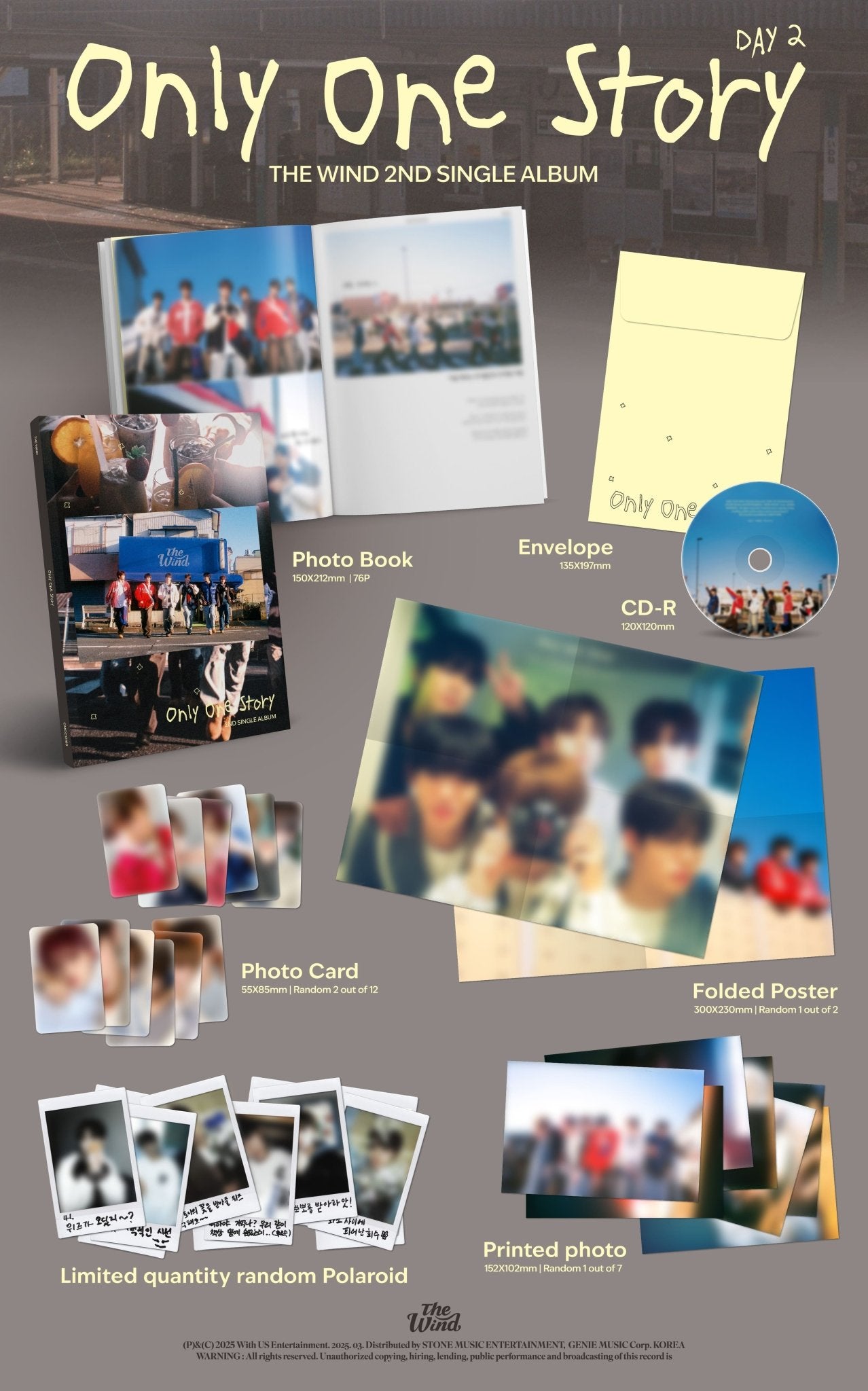 The Wind 2nd Single Album Only One Story – album (DAY 1 (BLUE) / / ) | HobiEgo