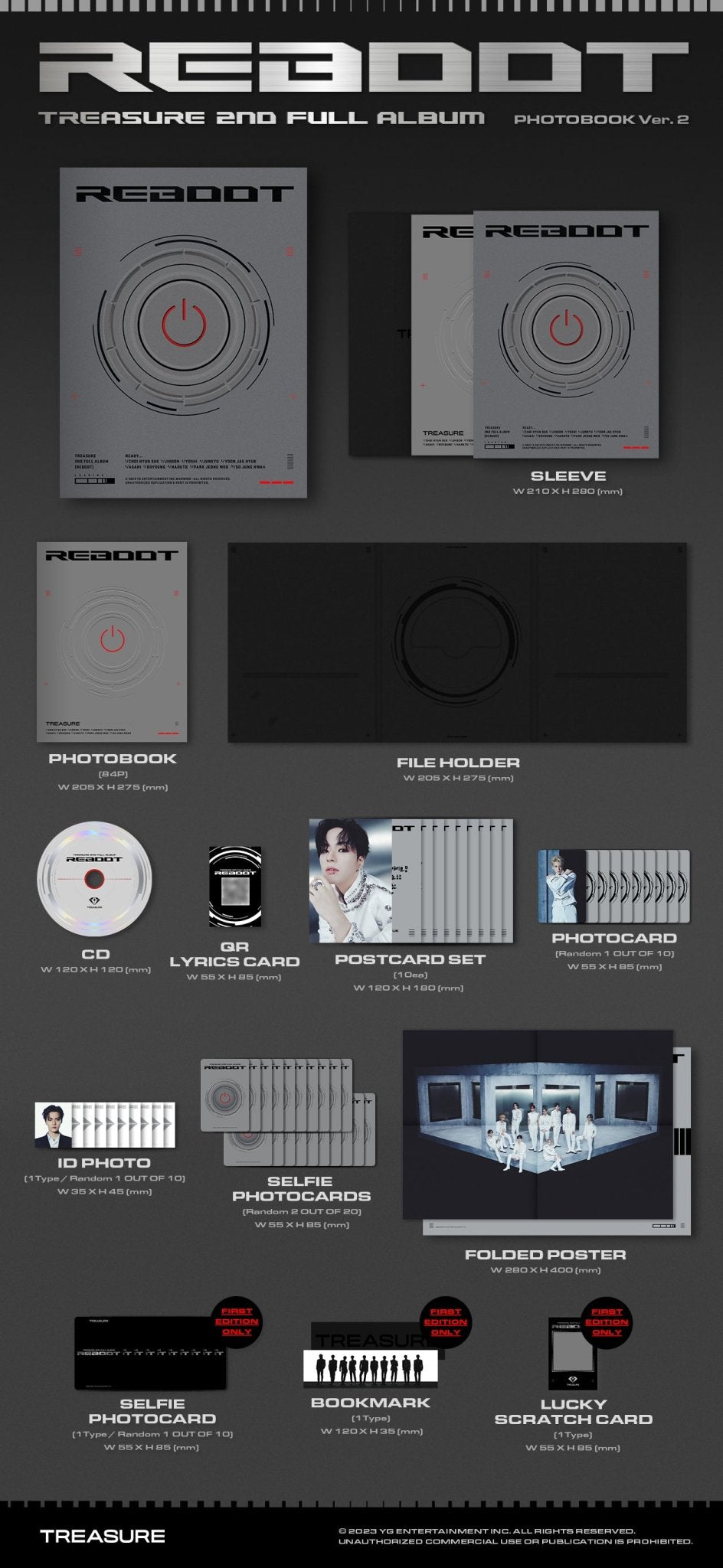 TREASURE 2nd Full Album REBOOT – album (1 (BLACK) / / ) | HobiEgo