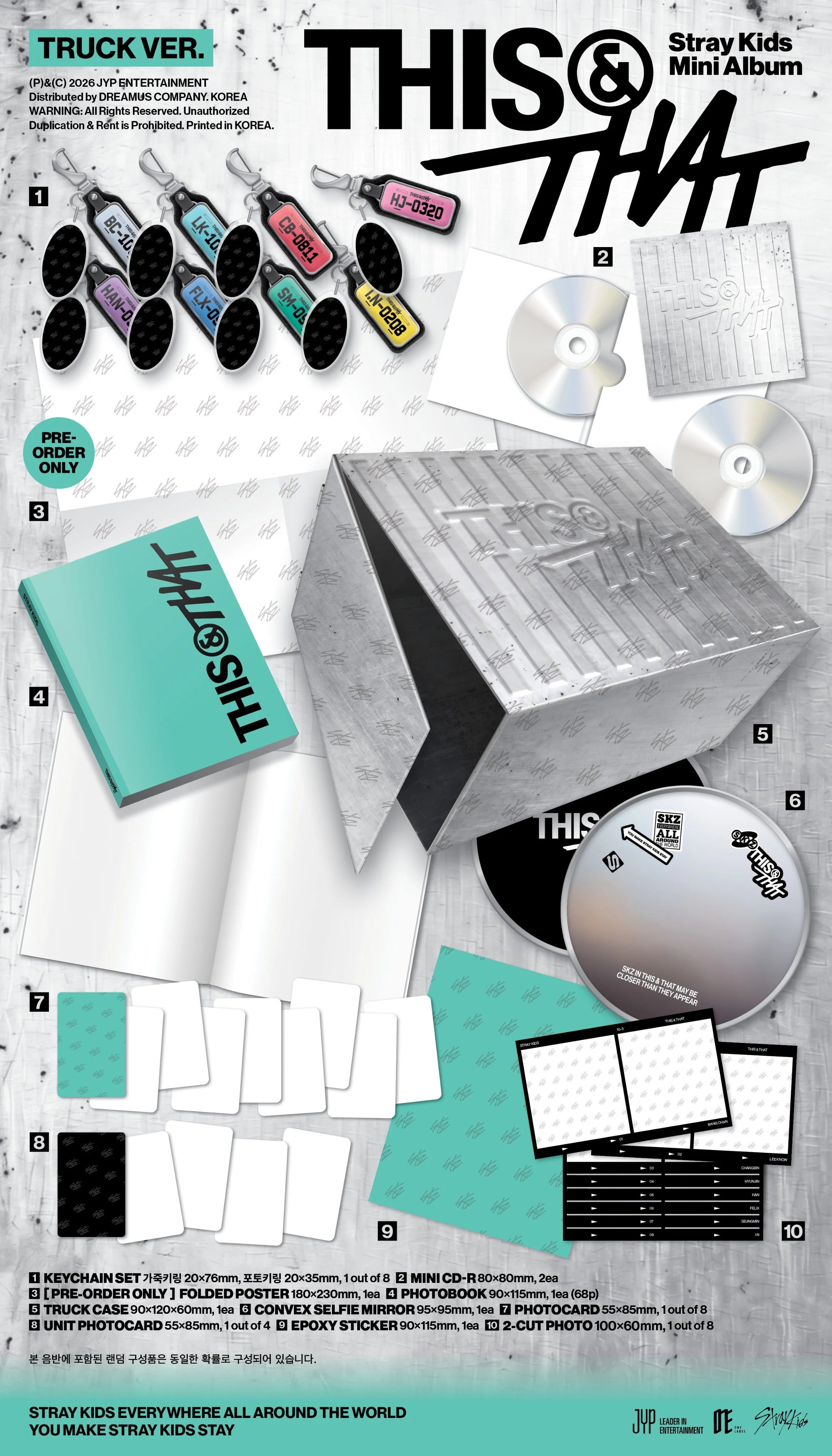 PRE-ORDER Stray Kids 10th Mini Album THIS & THAT (TRUCK Version) + Aladin POB