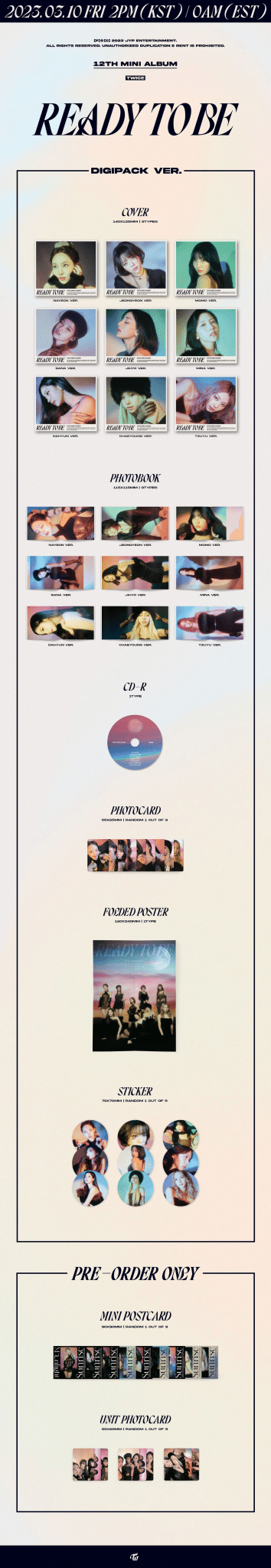 TWICE 12th Mini Album READY TO BE (Digipack Ver) – album (Jihyo / / ) | HobiEgo