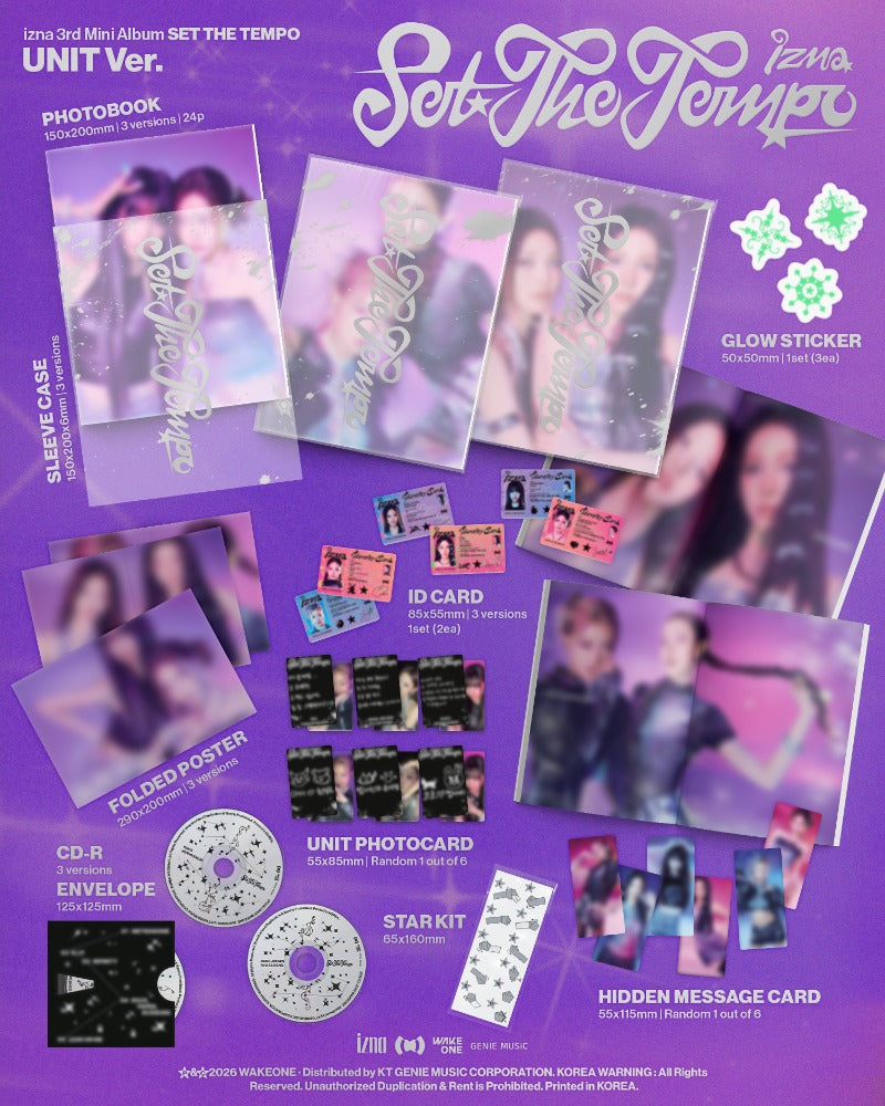 Pre-Order izna 3rd Mini Album SET THE TEMPO Unit Version Random
