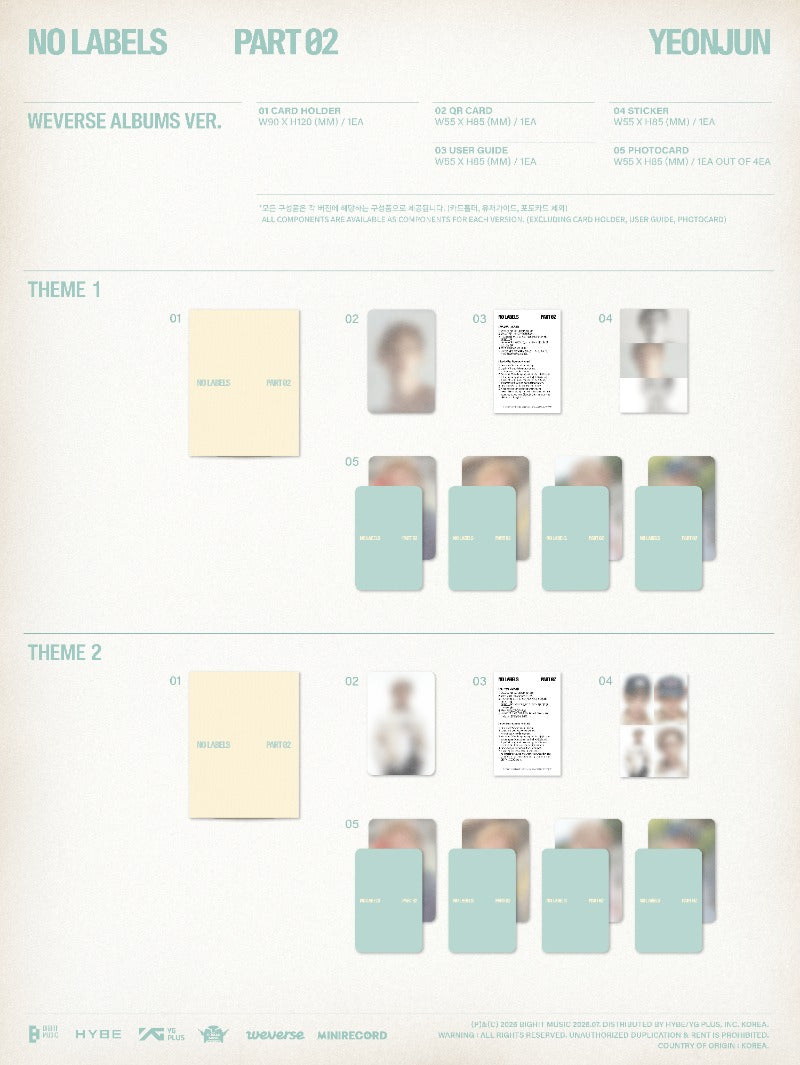 YEONJUN 2nd Mini Album NO LABELS: PART 02 (Weverse Albums Version) Random