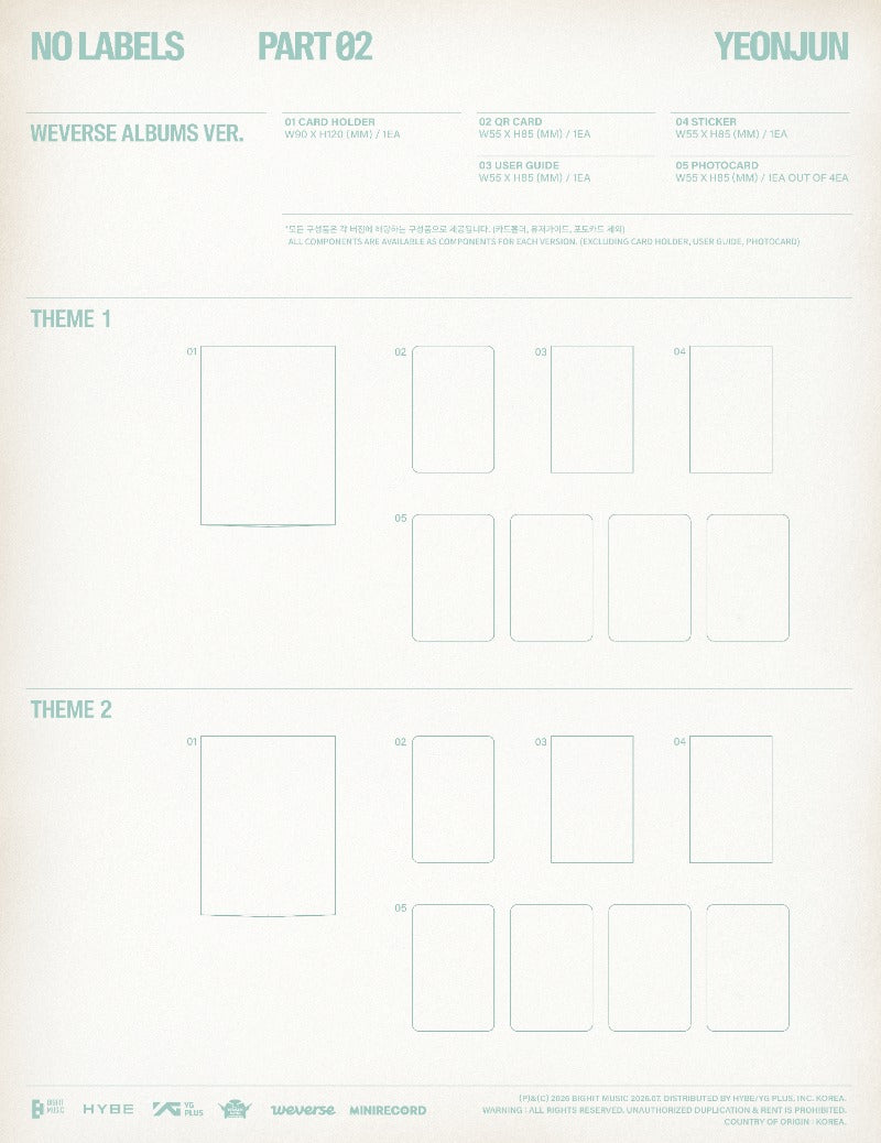 PRE-ORDER YEONJUN 2nd Mini Album NO LABELS: PART 02 (Weverse Albums Version)
