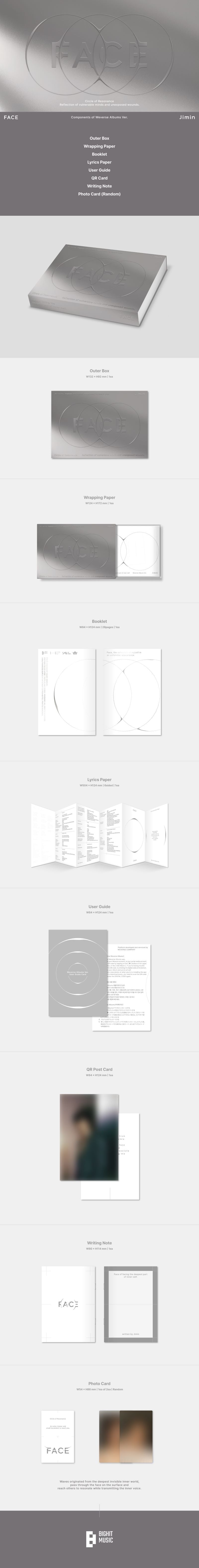 JIMIN (BTS) 1st Solo Album FACE (Weverse Albums Version)