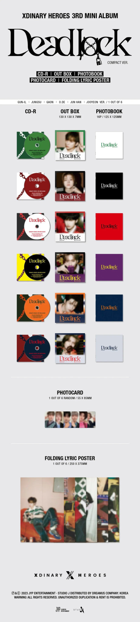 Xdinary Heroes 3rd Mini Album Deadlock (Compact Version) – album (Gunil (GREEN) / / ) | HobiEgo