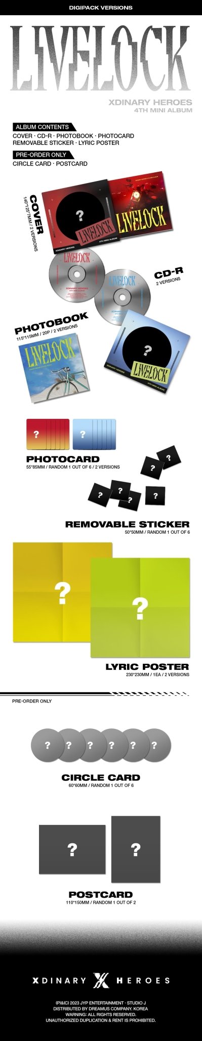 Xdinary Heroes 4th Mini Album Livelock (Digipack Version) – album (RED / / ) | HobiEgo