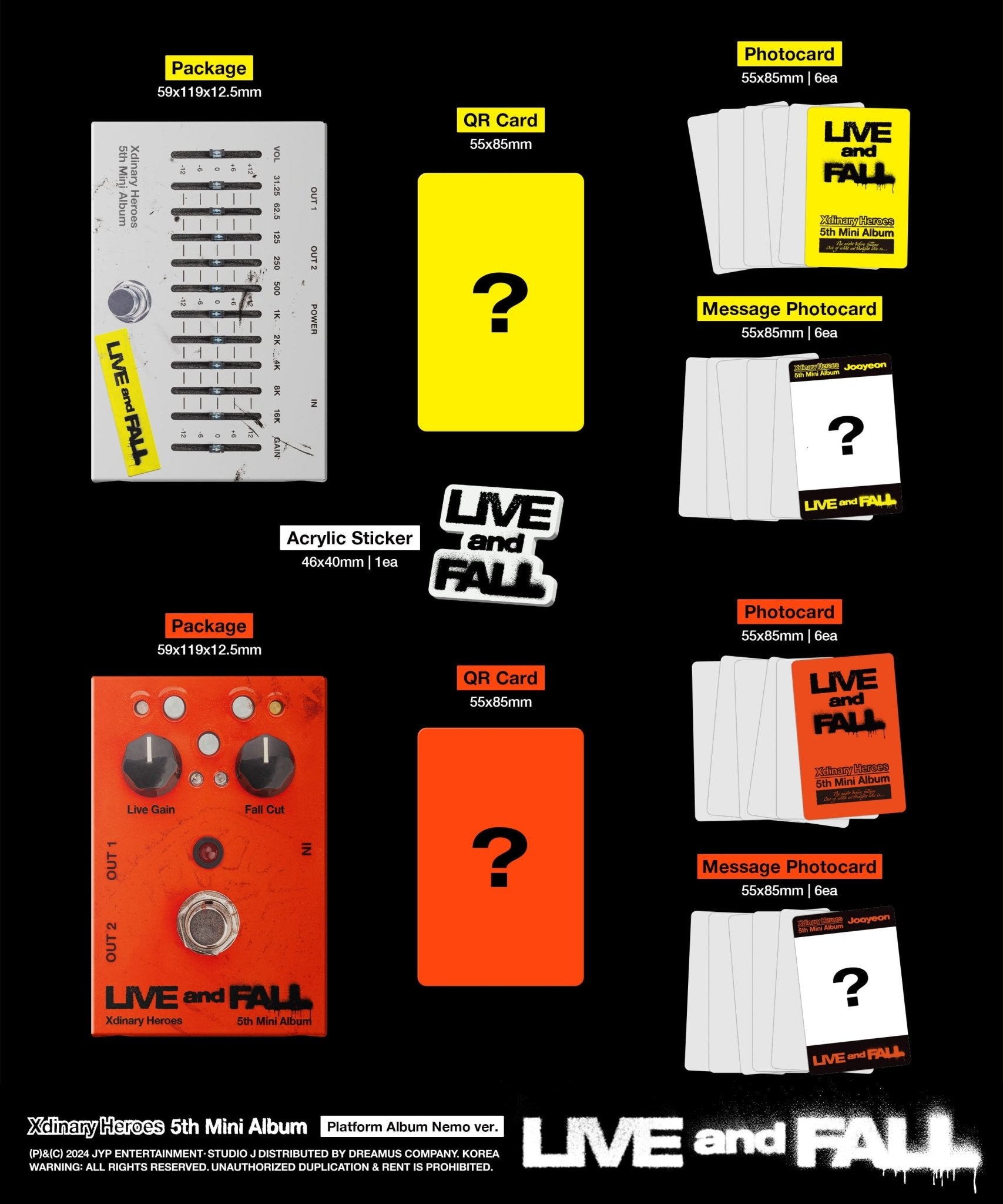 Xdinary Heroes 5th Mini Album LIVE and FALL (Platform Album) – album (LIVE (GREY) / / ) | HobiEgo