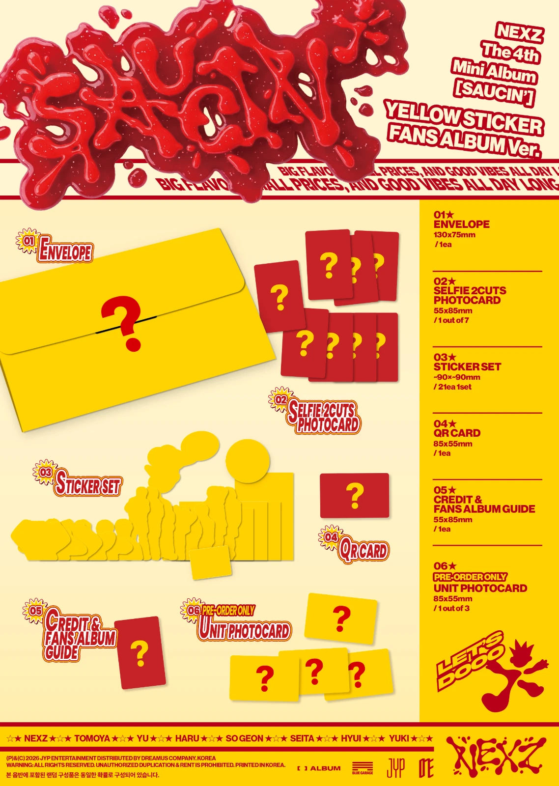 PRE-ORDER NEXZ 4th Mini Album SAUCIN’ (FANS ALBUM Version)