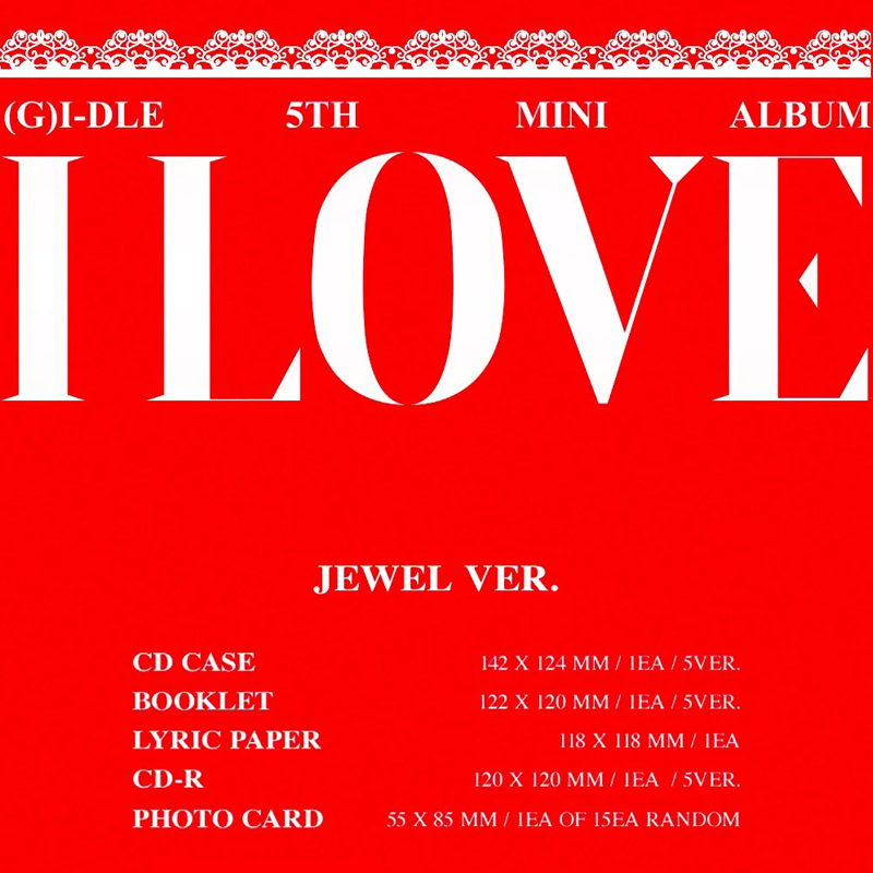 (G)I-DLE 5th Mini Album I LOVE (Jewel Case Version) kpop album. Kpop girl group (G)I-dle I Love album for kpop fans. kpop uk, uk kpop shop, HobiEgo, Hobi Ego, Kpop girl group album, Kpop shop UK, Kpop shop Manchester.